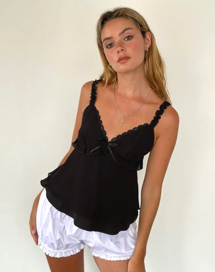 Women Motel Rocks Going Out Tops | Melinda Frill Edge Cami Top in