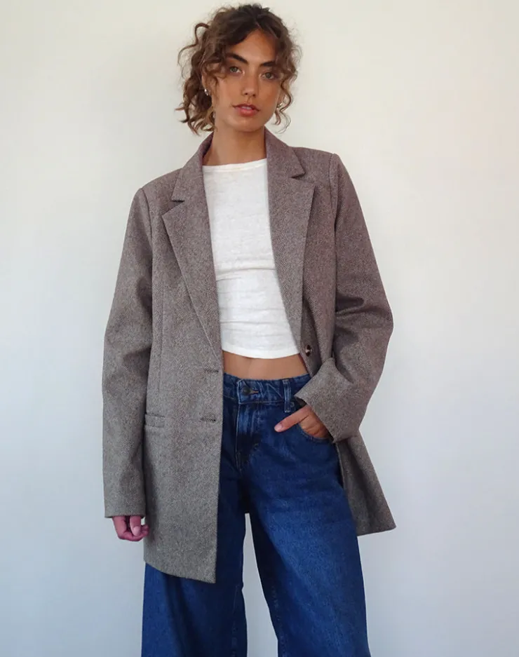 Women Motel Rocks Basics | Messeir Faux Wool Blazer in