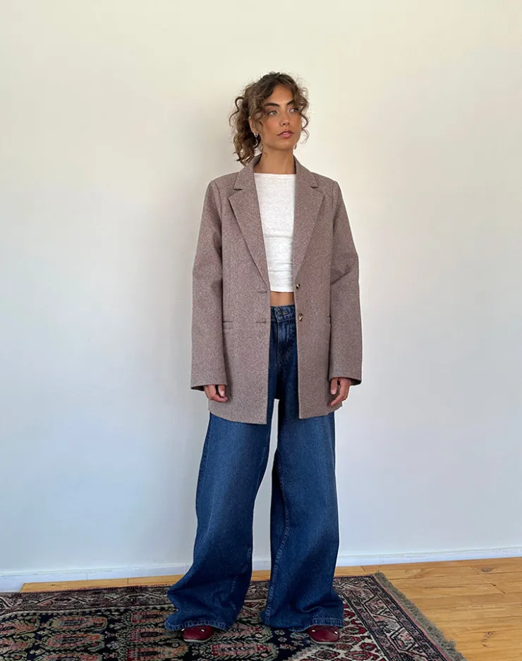 Women Motel Rocks Basics | Messeir Faux Wool Blazer in