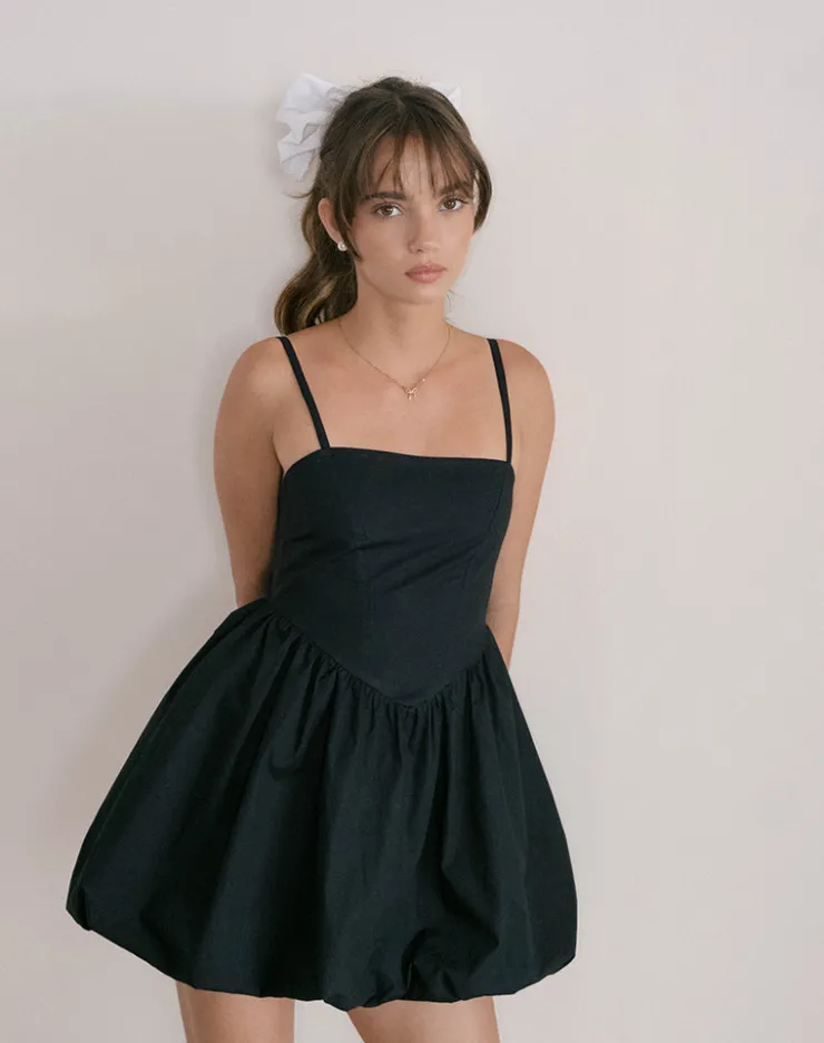 Women Motel Rocks Little Black Dresses | Party Dresses | Micala Puffball Mini Dress in Black