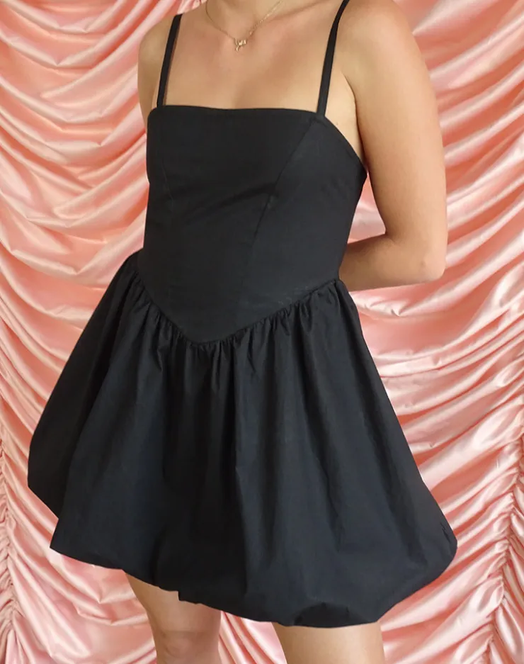 Women Motel Rocks Little Black Dresses | Party Dresses | Micala Puffball Mini Dress in Black