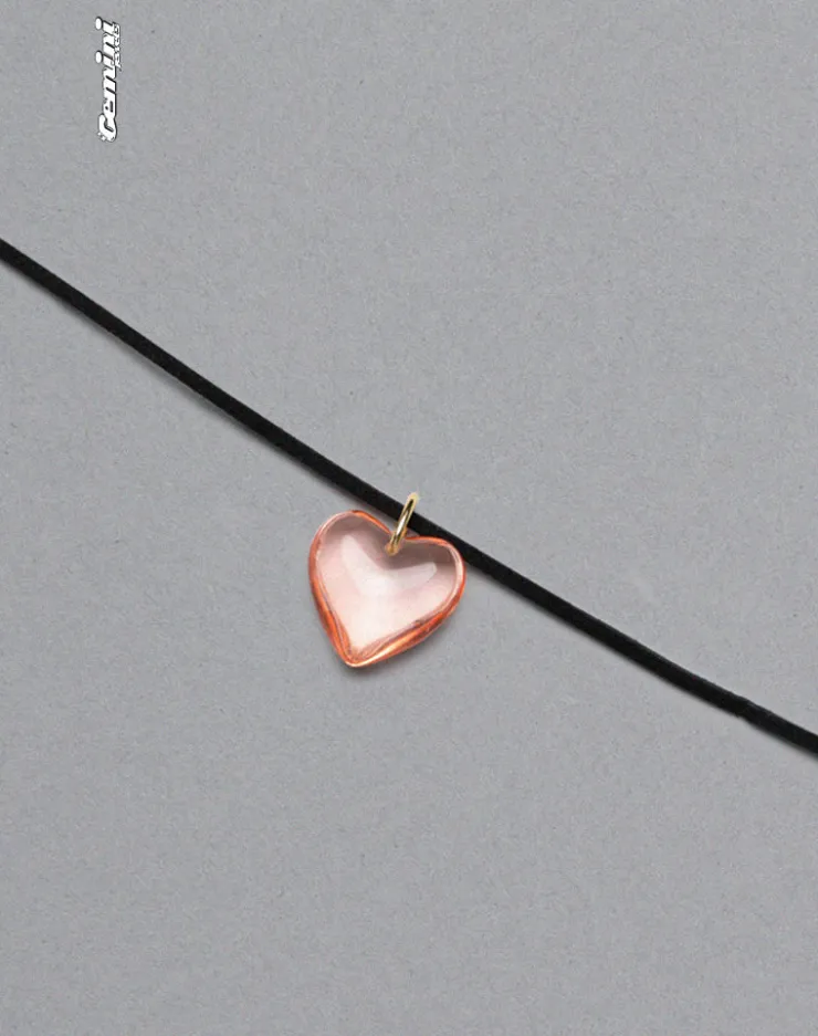 Women Motel Rocks Accessories | Mimi Pink Glass Heart Necklace