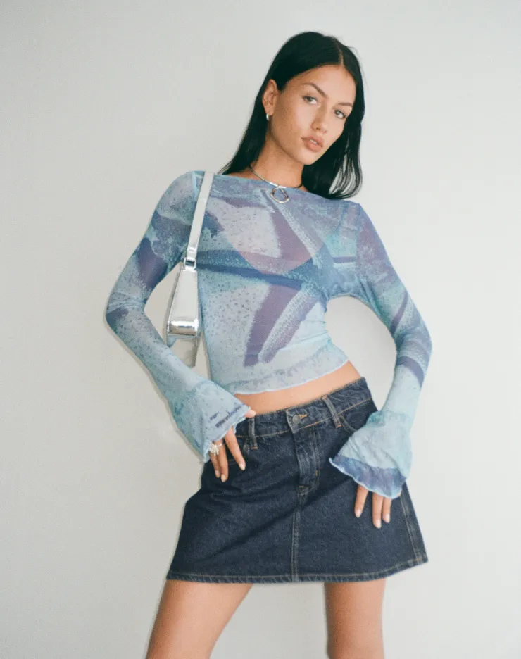 Women Motel Rocks A Line Skirts | Denim Skirts | Mini A-Line Skirt in Denim Indigo