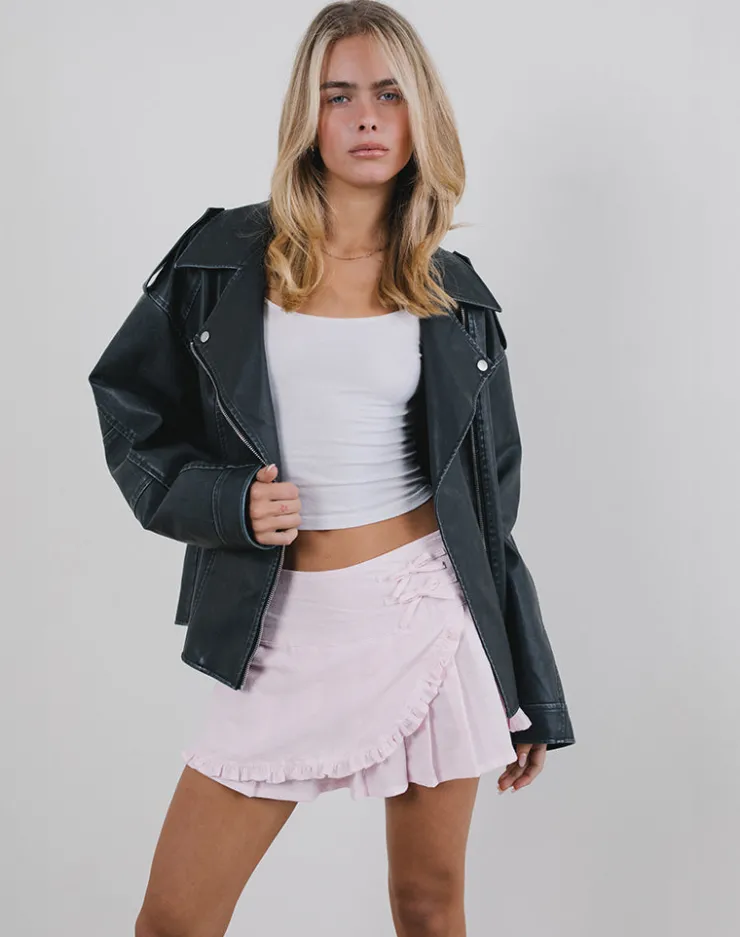 Women Motel Rocks Pleated Skirts | Mini Skirts | Monana Wrap Micro Skirt in Light Pink