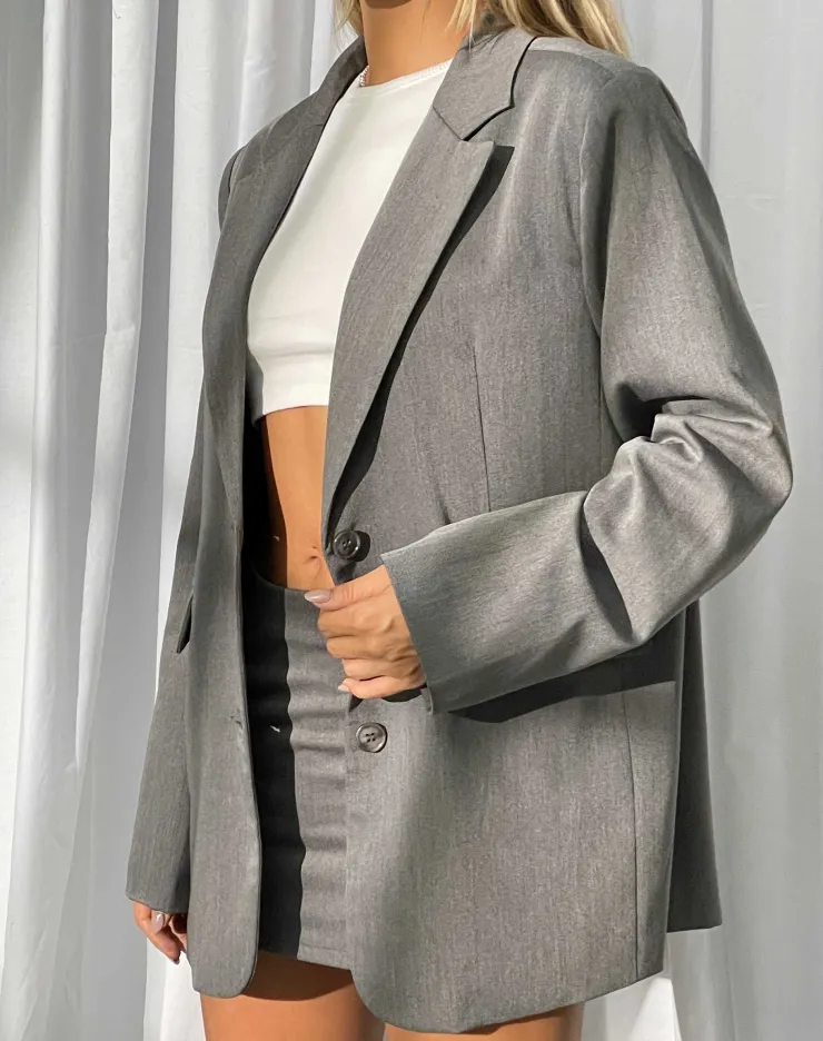 Women Motel Rocks Co-ords | Jackets | MOTEL X JACQUIE Maiwa Blazer in Tailoring Charcoal