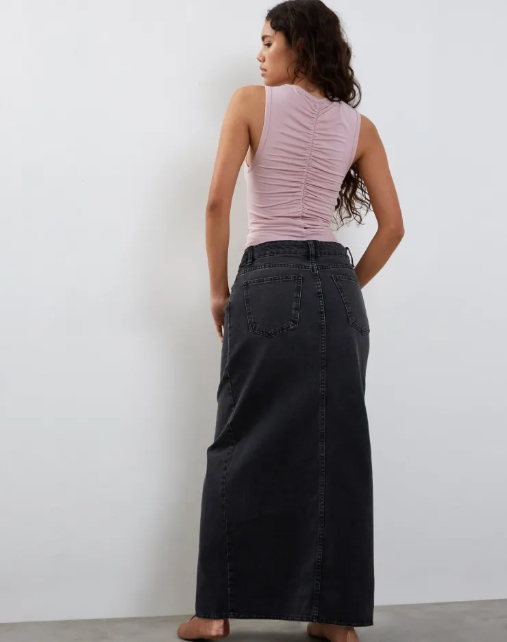 Women Motel Rocks Basic Tops | Vest Tops | Naoko Ruched Tank Top in Dusky Pink