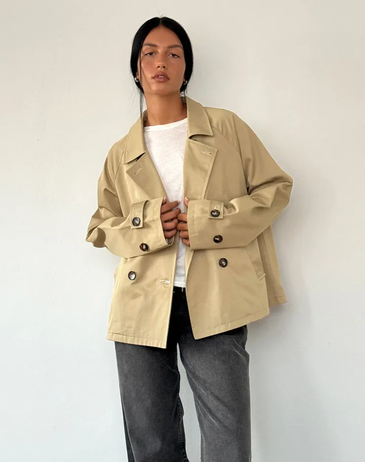 Women Motel Rocks Jackets | Coats | Narto Boxy Trench Jacket in Tan