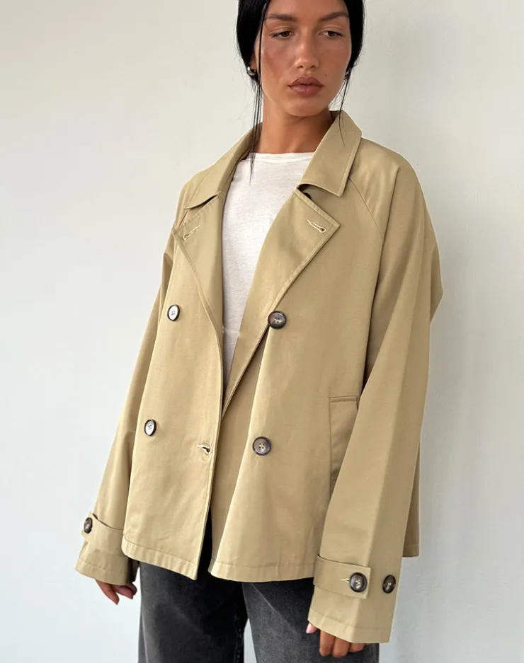 Women Motel Rocks Jackets | Coats | Narto Boxy Trench Jacket in Tan