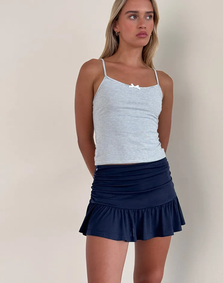 Women Motel Rocks Mini Skirts | Nefeli Mini Skirt in Lycra Dark Navy