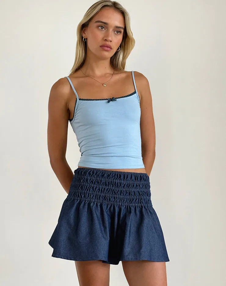 Women Motel Rocks Mini Skirts | Nelesi Mini Skirt in Denim Chambray Indigo