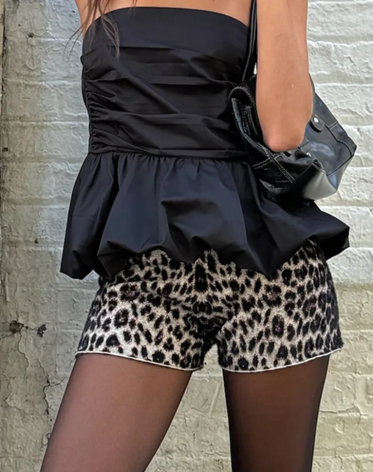 Women Motel Rocks Micro Shorts | Nikaya Short in True Leopard Brown