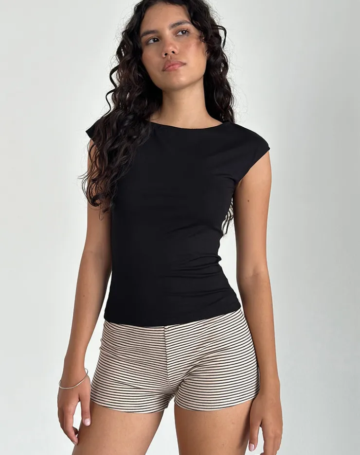 Women Motel Rocks Basics | Basic Tops | Nova Top in Jersey Black