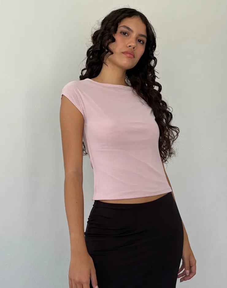 Women Motel Rocks Basics | Basic Tops | Nova Top In Mesh Pink