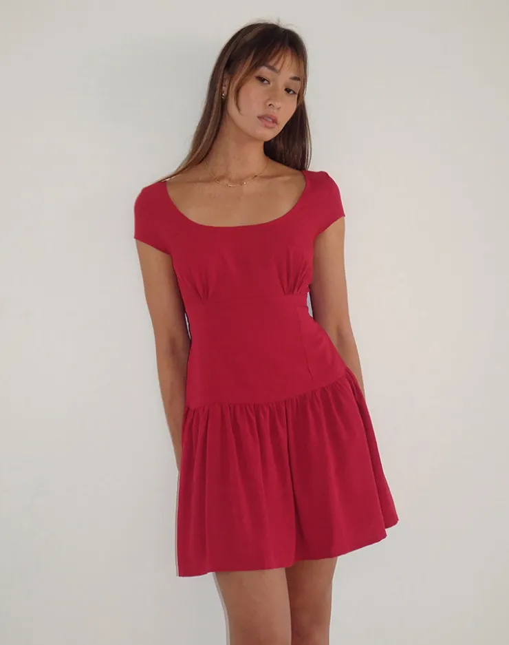 Women Motel Rocks Day Dresses | Party Dresses | Ohayo Mini Dress in Adrenaline Red