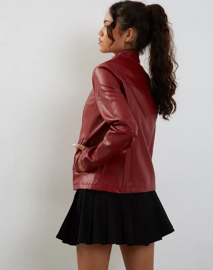 Women Motel Rocks Pu Jackets | Jackets | Olivia Jacket in PU Blood Red