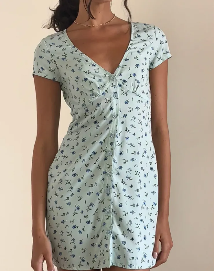 Women Motel Rocks Printed Dresses | Day Dresses | Omoni Dress In Pretty Petal Green