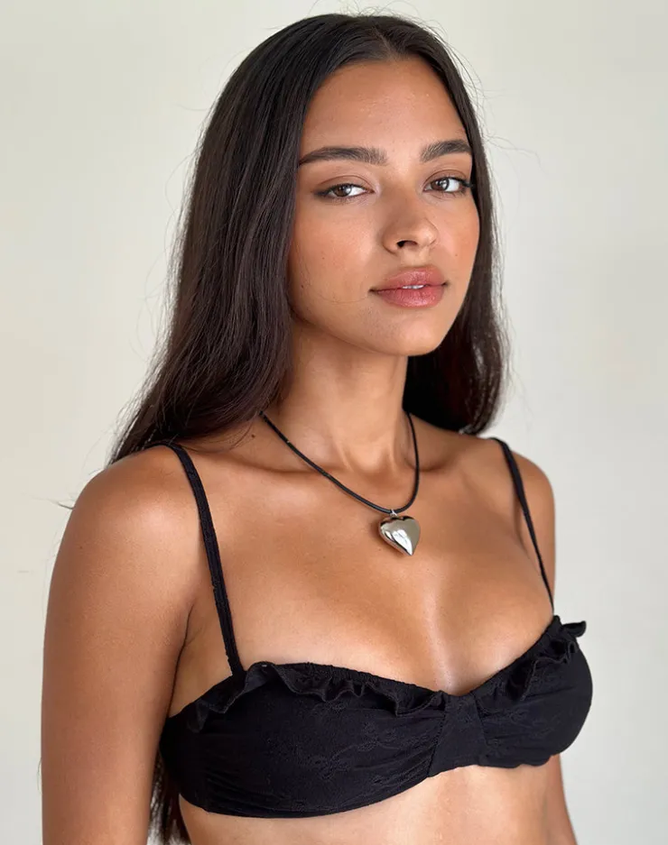 Women Motel Rocks Swimwear | Pafriza Bikini Top in Broderie Black