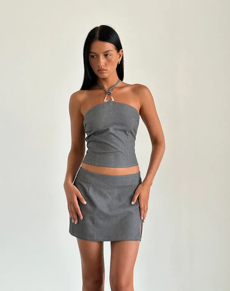 Women Motel Rocks Tailoring | Co-ords | Pamela Mini Skirt in Tailoring Charcoal