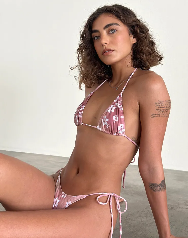 Women Motel Rocks Swimwear | Pami Bikini Top in Hibiscus Floral