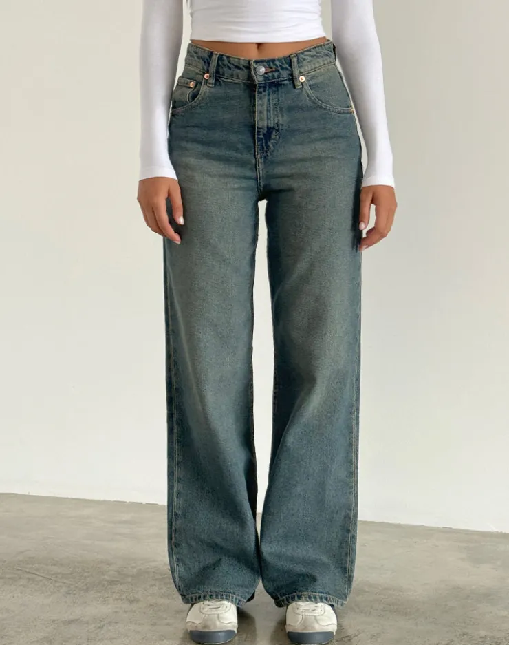 Women Motel Rocks Jeans | Parallel Jeans | Parallel Jeans in Brown and Blue Acid