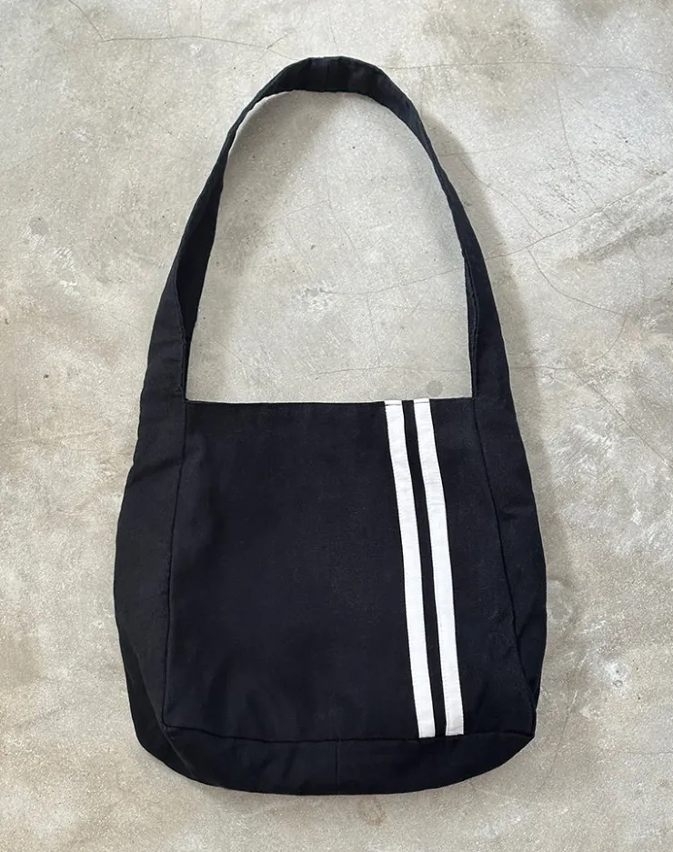 Women Motel Rocks Accessories | Pardi Canvas Bag in Black with White Stripe