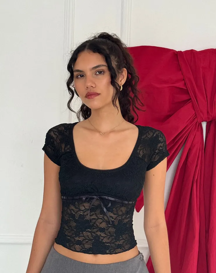 Women Motel Rocks Lace Tops | Rada Top in Lace Black