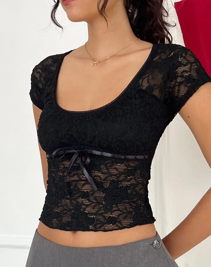 Women Motel Rocks Lace Tops | Rada Top in Lace Black