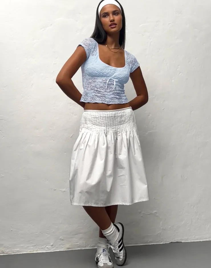 Women Motel Rocks Crop Tops | Lace Tops | Rada Top in Lace Ice Blue