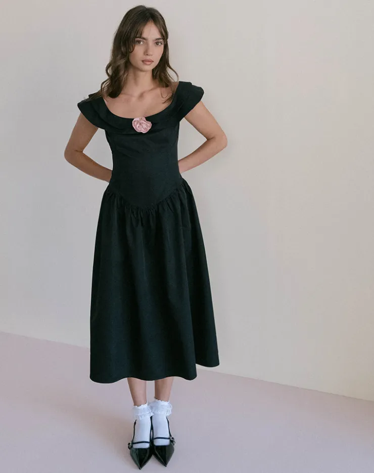 Women Motel Rocks Little Black Dresses | Party Dresses | Radovan Midi Dress in Black