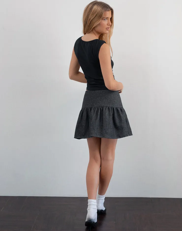 Women Motel Rocks Pleated Skirts | Mini Skirts | Raffita Mini Skirt in Black Denim Chambray