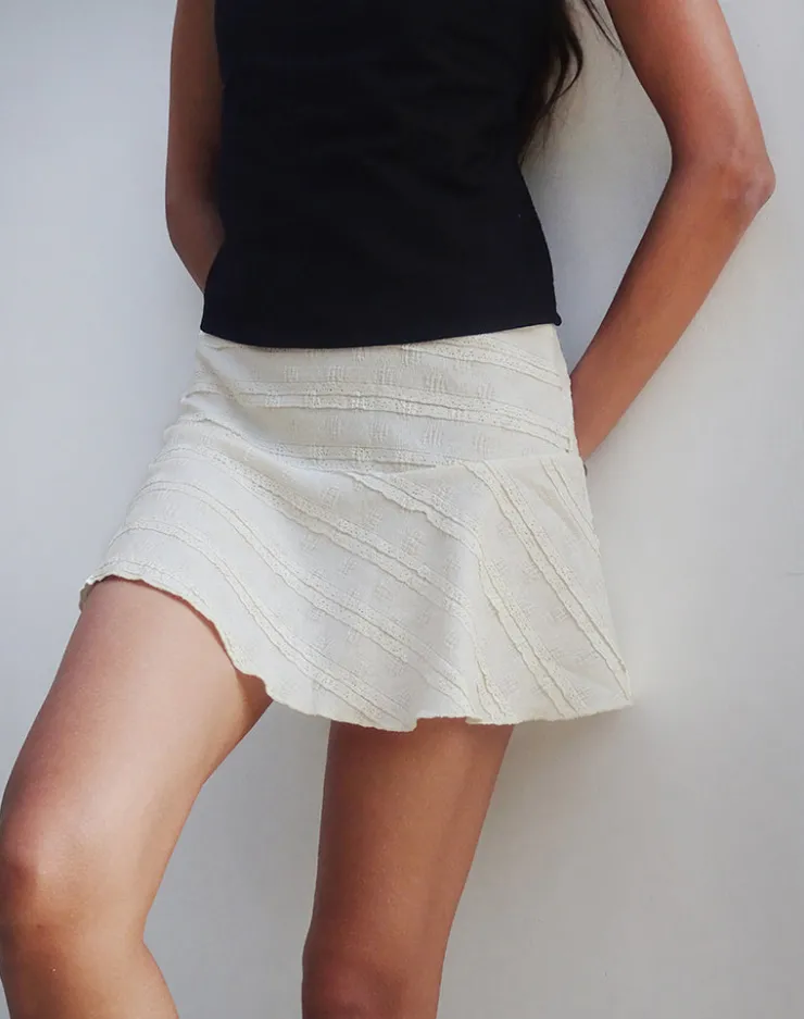 Women Motel Rocks Mini Skirts | Ragna Mini Skirt in Crinkle Ivory