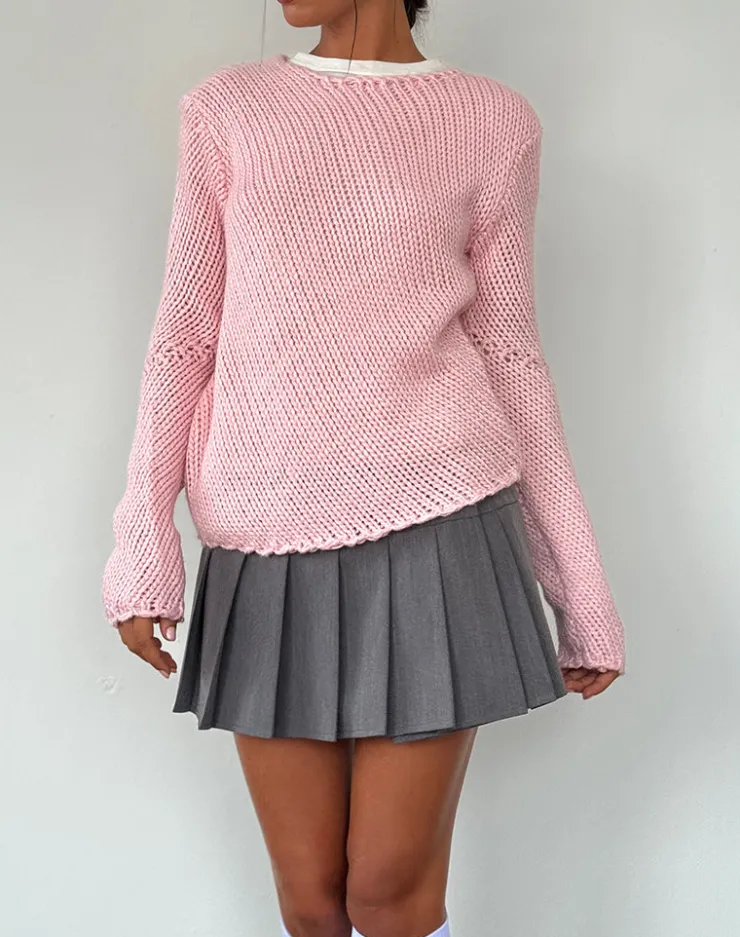 Women Motel Rocks Jumpers | Ranvir Knitted Jumper in Baby Pink