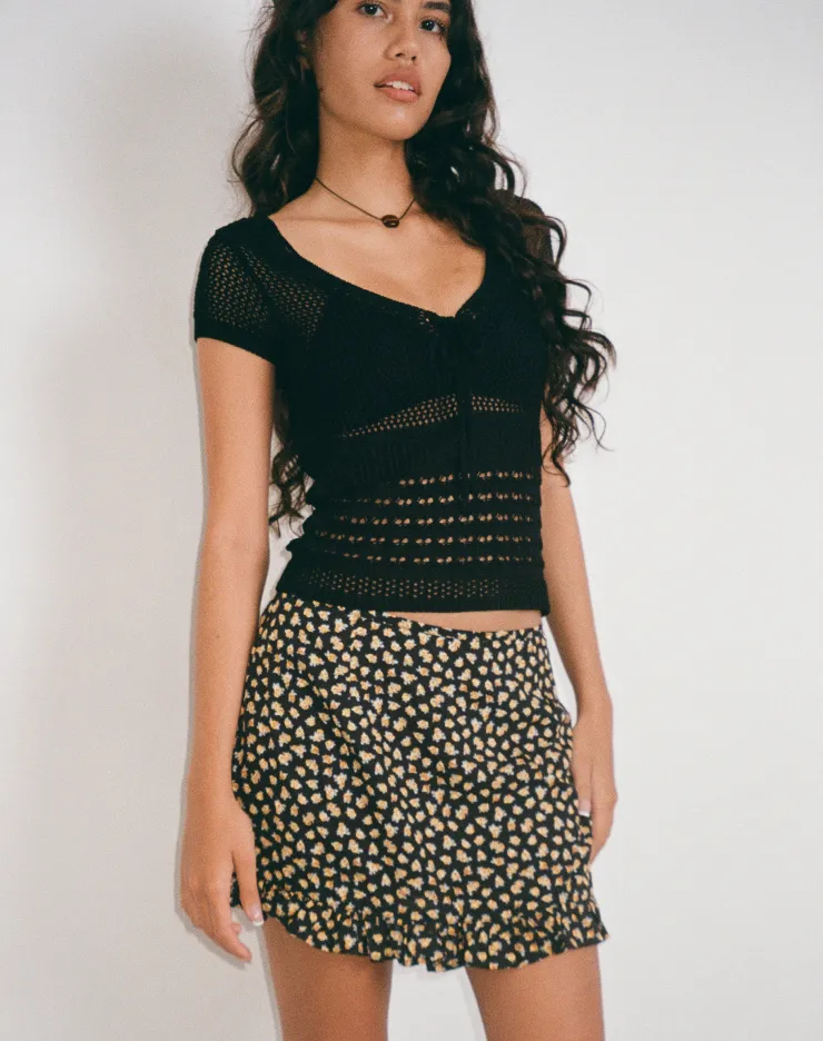 Women Motel Rocks Mini Skirts | Ribay Mini Skirt in Ditsy Floral Bronze