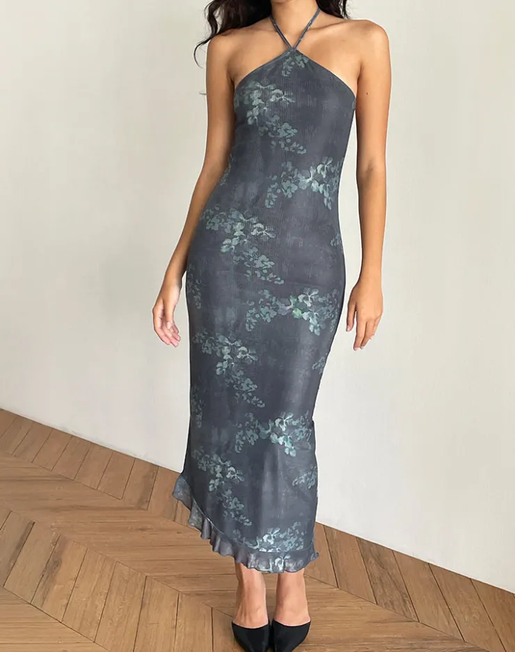 Women Motel Rocks Printed Dresses | Midi Dresses | Ribka Midi Dress in Faded Botanical Green