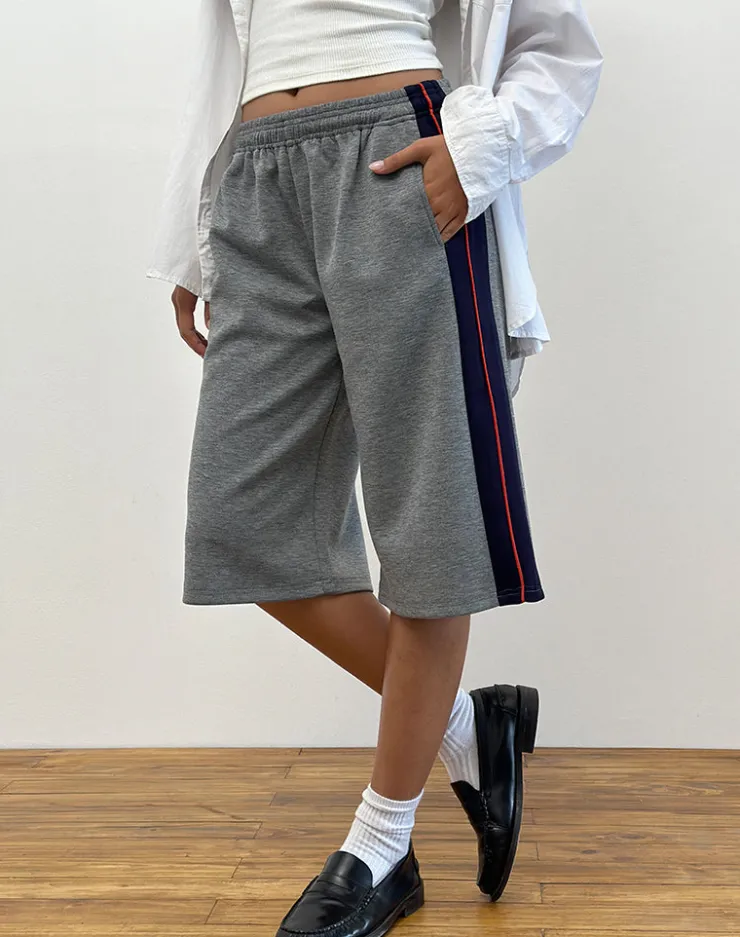 Women Motel Rocks Tailoring | LOUNGEWEAR | Ridley Side Stripe Shorts in Grey