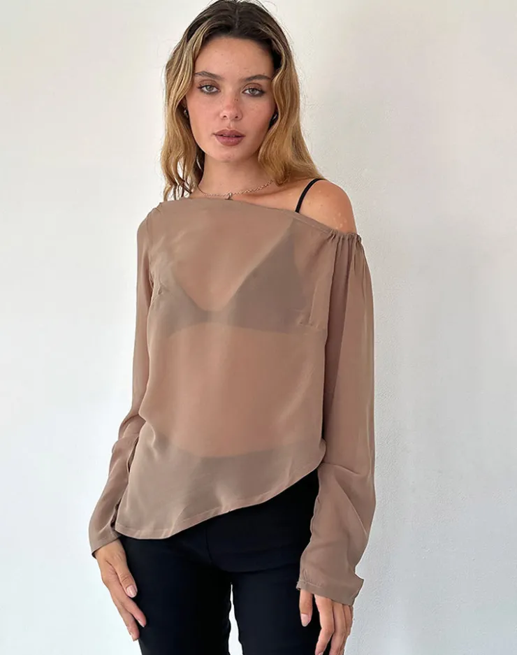 Women Motel Rocks Basics | Basic Tops | Riot Top in Chiffon Light Brown