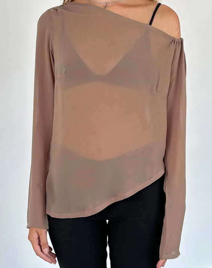 Women Motel Rocks Basics | Basic Tops | Riot Top in Chiffon Light Brown