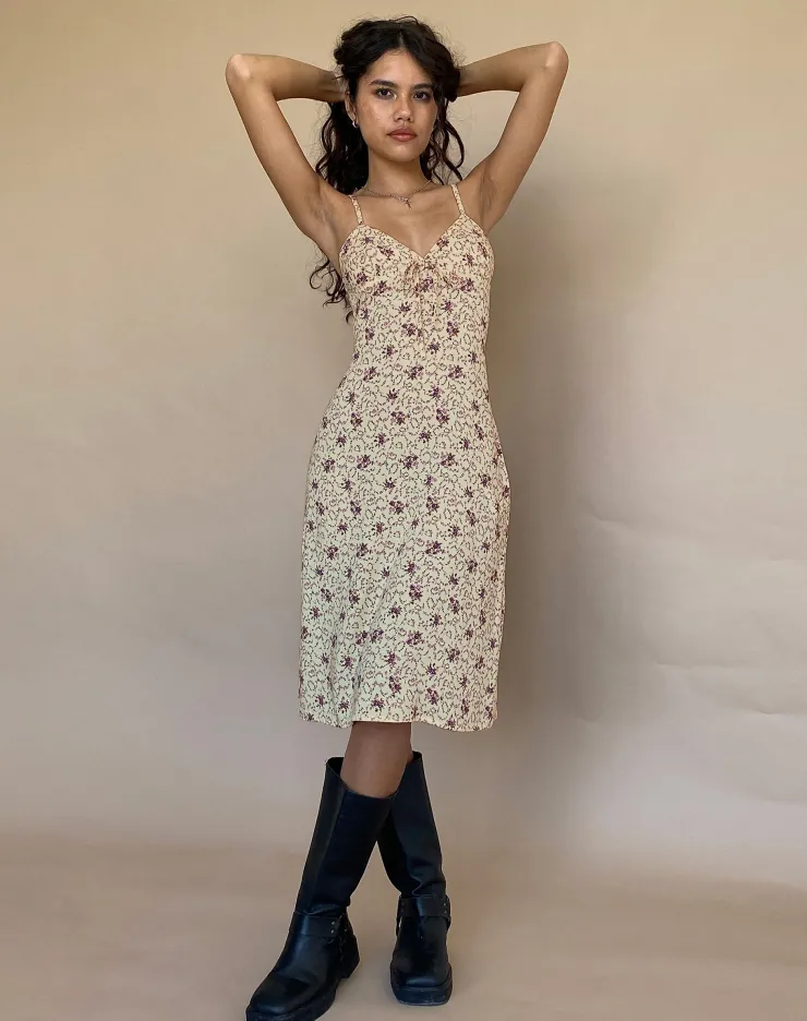 Women Motel Rocks Printed Dresses | Midi Dresses | Ronsha Midi Dress in Flower Chain Cream