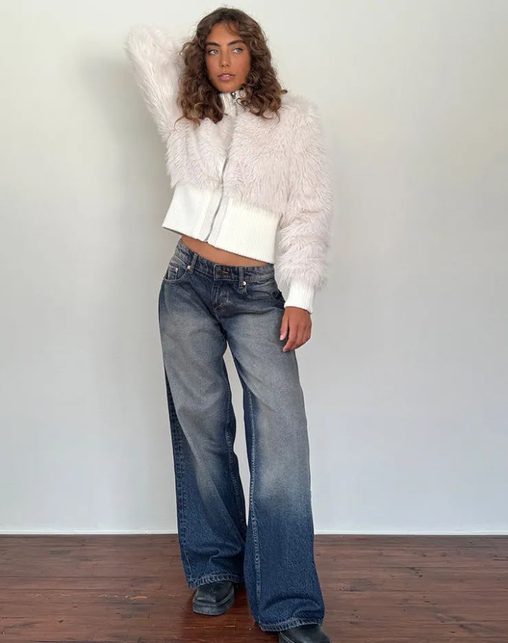 Women Motel Rocks Low Rise Pants | Jeans | Roomy Extra Wide Low Rise Jeans in Amber Wash