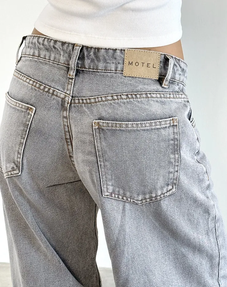 Women Motel Rocks Jeans | Roomy Jeans | Roomy Extra Wide Low Rise Jeans in Grey Wash