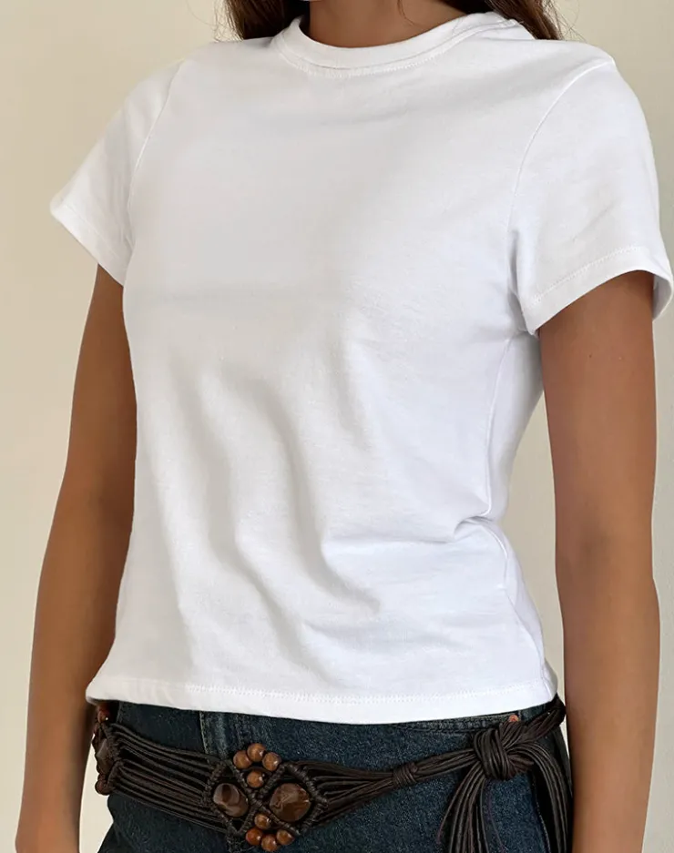 Women Motel Rocks Basics | Basic Tops | Sakha Boxy Top in Plain White