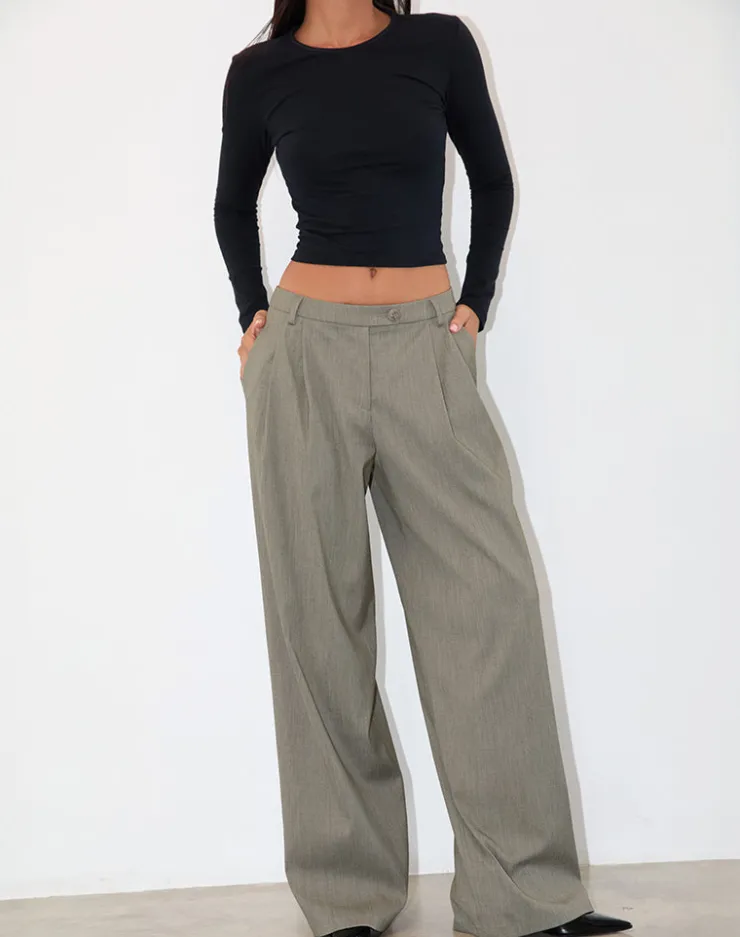 Women Motel Rocks Tailoring | Sakira Tailored Trouser in Khaki Grey