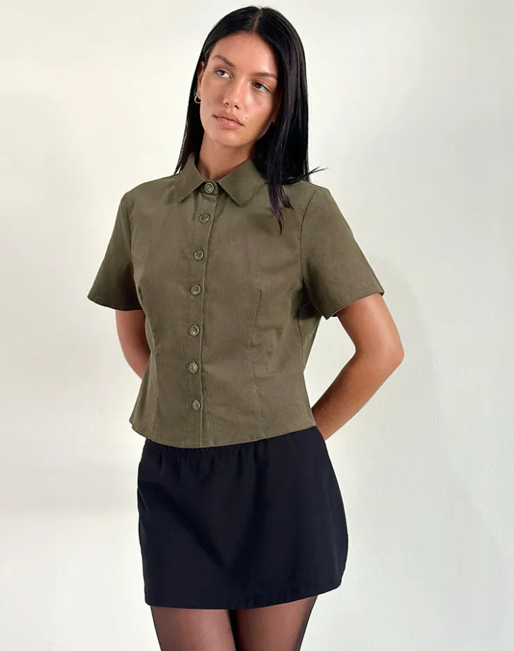 Women Motel Rocks Shirts And Blouses | Samas Shirt in Cord Taupe