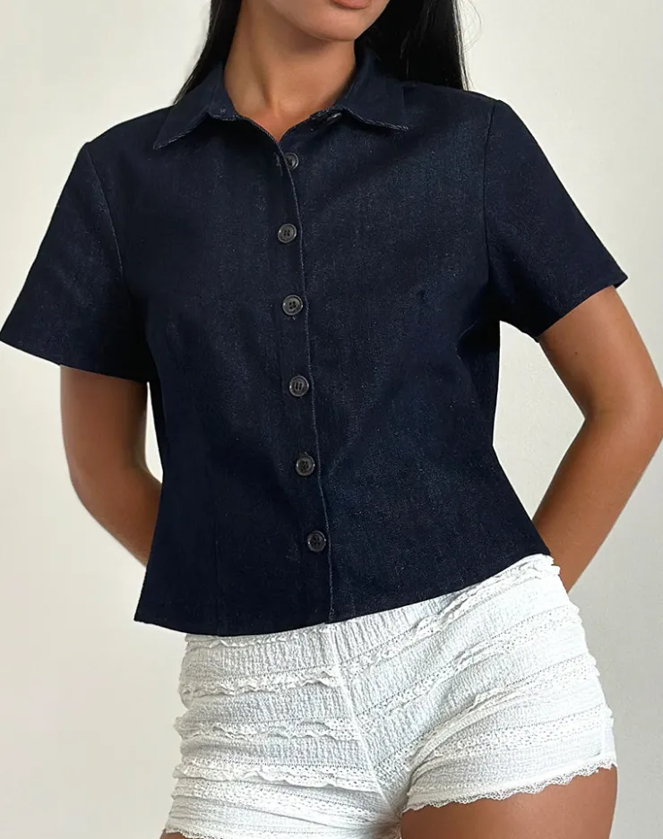 Women Motel Rocks Shirts And Blouses | Samas Shirt in Dark Indigo