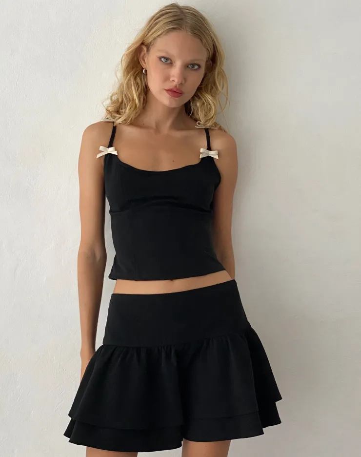 Women Motel Rocks Tailoring | Basics | Samrina Pleated Tailored Mini Skirt in Black