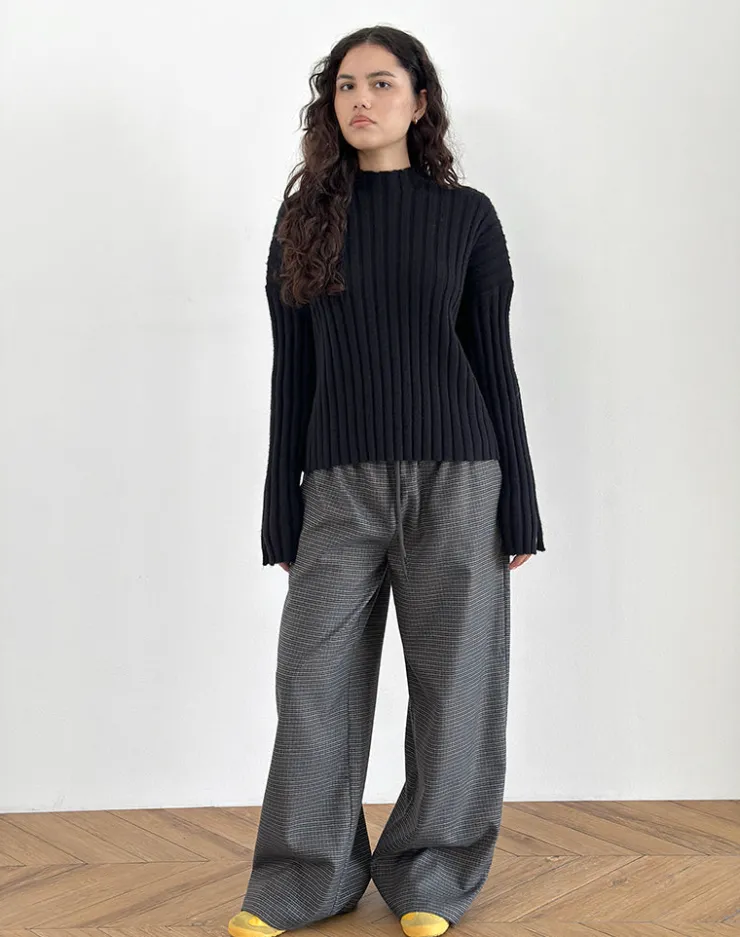 Women Motel Rocks LOUNGEWEAR | Sasari Oversize Trouser in Check Navy