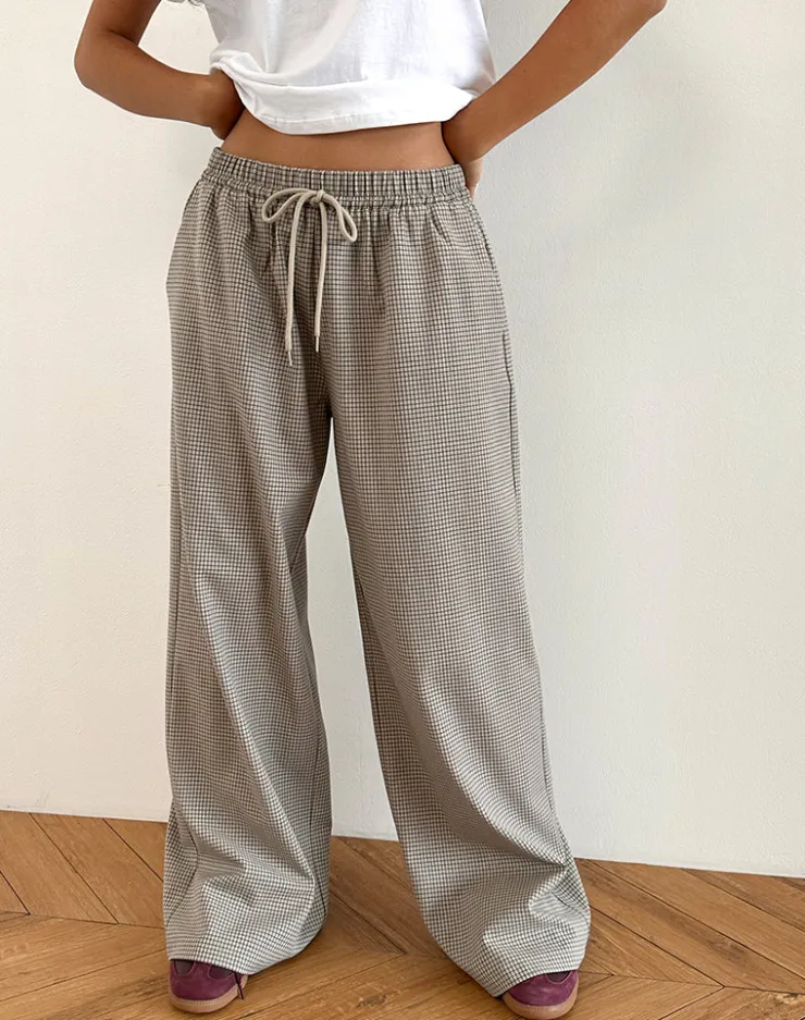 Women Motel Rocks LOUNGEWEAR | Sasari Oversized Trouser in Check Grey