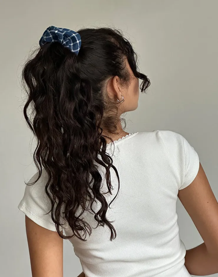 Women Motel Rocks Accessories | Scrunchie in Navy Tartan