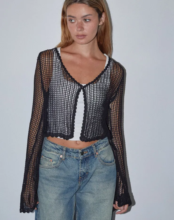 Women Motel Rocks Long Sleeve Tops | Septa Cropped Knit Cardigan in