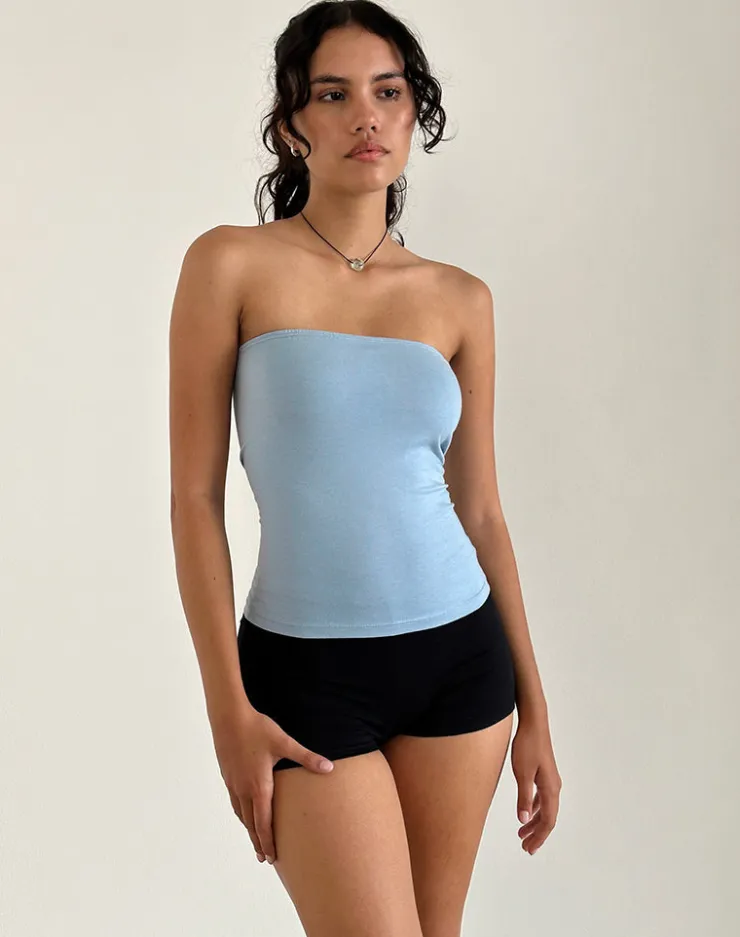 Women Motel Rocks Bandeau Tops | Shaelo Bandeau Top in Nantucket Blue